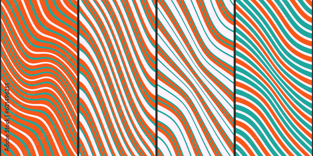 Aufkleber A set of diagonal striped and stinky patterns. Seamless and endless pattern. For application on surfaces, interior parts, textiles, notebooks, pillows, wallpaper. Stylish diagonal pattern.