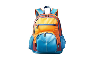 Kids school bag. isolated object, transparent background