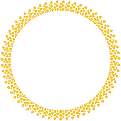 Round frame with autumn yellow leaves on a white background. Frame for text, advertising, postcard.