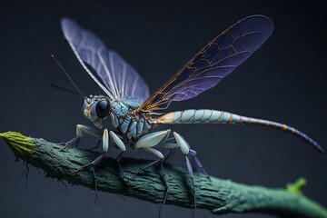dragonfly on a branch-High-Resolution Dragonfly Photography with Dynamic Lighting