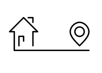 house icon with pointer location 