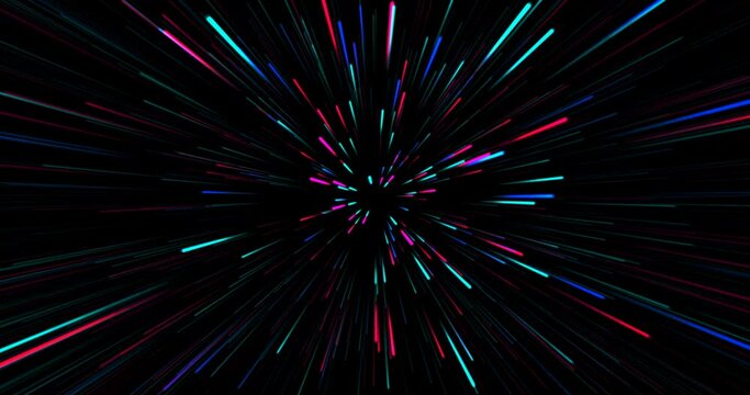 colorful radiating laser light lines background