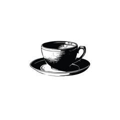 Hand-sketched tea Cup Vector illustration.