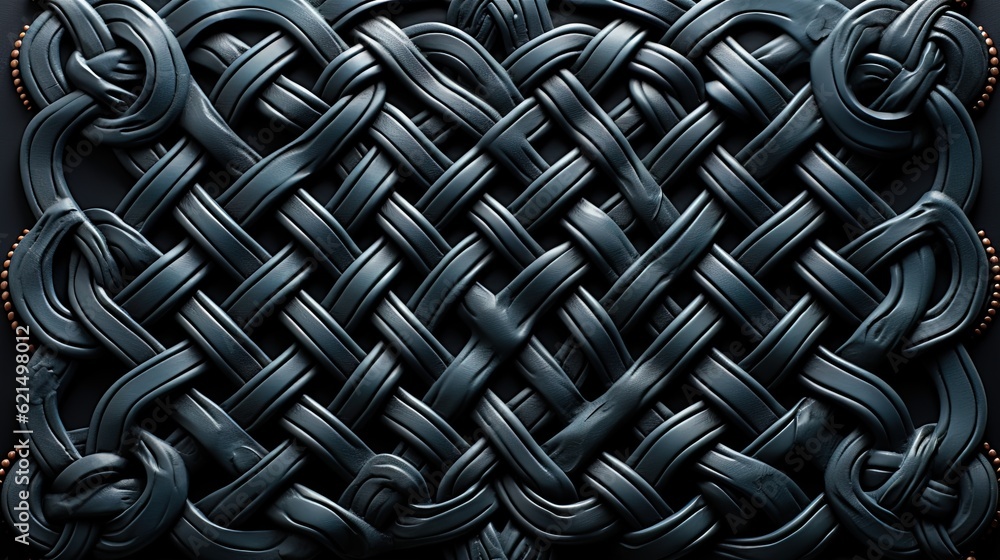 Aufkleber a close up view of a decorative pattern on a black background. generative ai