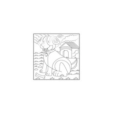 Dog animal coloring page 