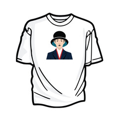 japanese woman minimalistic professional t shirt vector illustration template design