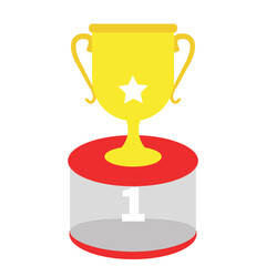 Winner Award Trophy Podium Gold Cup, silver Cup, bronze Cup. Sports Award first and second and third place in competition. Prize Trophy Goblet on pedestal. Trophy icon, Podium icon, Cup winner icon.
