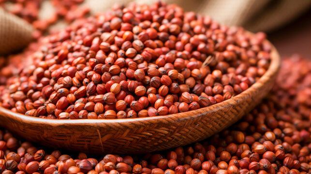 Paradiesk&ouml;rner sind kleine rotbraune Samen, die Kardamom &auml;hneln. Grains of paradise are small reddish-brown seeds that resemble cardamom.  Generative AI