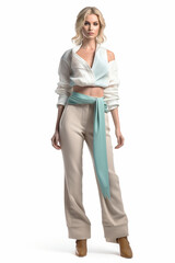 fashion model on white background, Generative AI