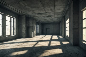 Interior of a building in post-apocalyptic world