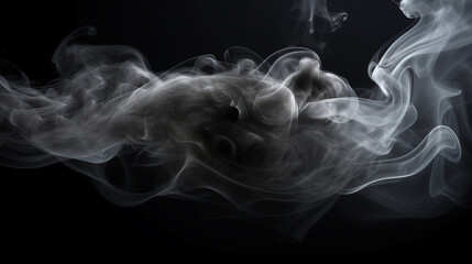 Fototapeta premium a single line of black smoke as it twists and turns, leaving behind a trail of mystique, AI-Generated