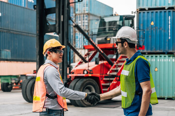 Teamwork and team spirit worker happy together corporate trust concept.industry celebrate reward success good teamwork result in factory