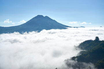 View of cloudy mountain in Bali, Indonesia