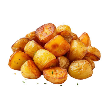 Roasted potatoes. isolated object, transparent background