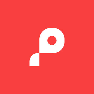 Simple modern creative letter P logo design. Letter P monogram Logo with red background