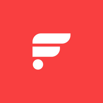 Simple modern creative letter F logo design. Letter F monogram Logo with red background
