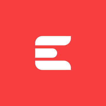 Simple modern creative letter E logo design. Letter E monogram Logo with red background