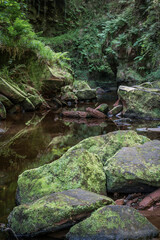 Narrow valley called Devils Pulpit near Glasgow.