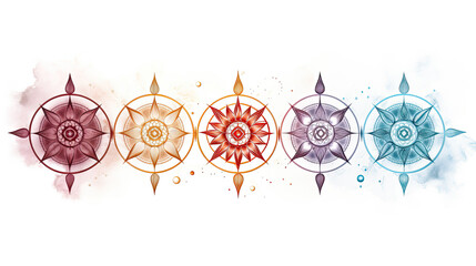 spiritual sacred geometry chakra energy runic - by generative ai - obrazy, fototapety, plakaty