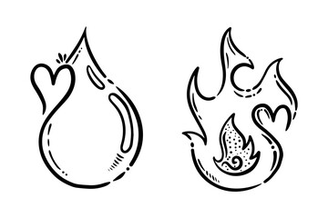 set of fire icons