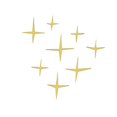 Gold stars isolated on white