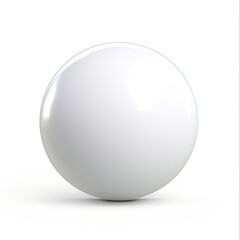 White Sphere Object with Isolated Background and Clipping Path - Round Ball Symbol in Light Shadow. Generative AI