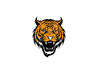 Tiger logo, simple and colorful illustration, transparent background, Premium Photo, Tiger Logo Stock Illustrations, Cool tiger logo vector illustration,