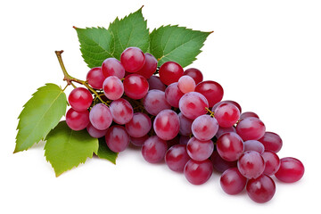 Red grapes dry bunch isolated on white background, generative ai.