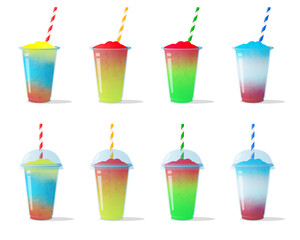 Slush Slushy Ice Drink Frozen Fruit Drink in Plastic Cup