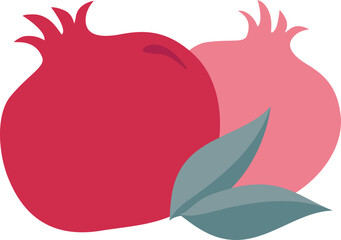 pomegranate fruit branch with leaves and flowers. Rosh Hashanah , Jewish new year holiday