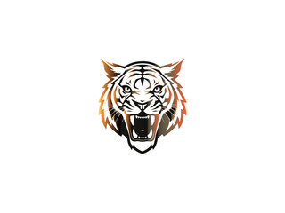 Tiger logo, simple and colorful illustration, transparent background, Premium Photo, Tiger Logo Stock Illustrations, Cool tiger logo vector illustration,