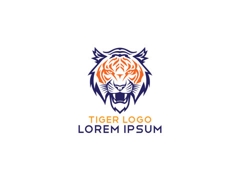 Tiger logo, simple and colorful illustration, transparent background, Premium Photo, Tiger Logo Stock Illustrations, Cool tiger logo vector illustration,