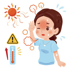 熱中症の女性