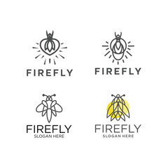 Fototapeta na wymiar Firefly Logo Icon Design Template. Modern and Minimalist flat vector 