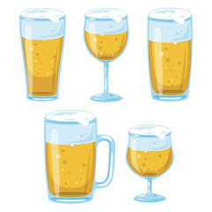 様々な形のグラスビール