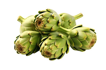 Steamed artichokes. isolated object, transparent background