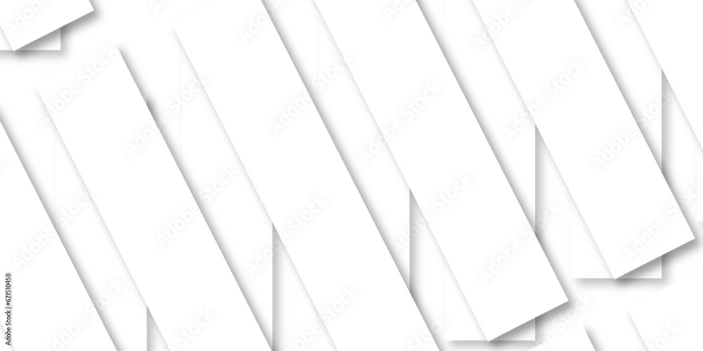 Aufkleber white paper on white and Gray abstract background vector Abstract modern white geometric abstract shape with futuristic concept background