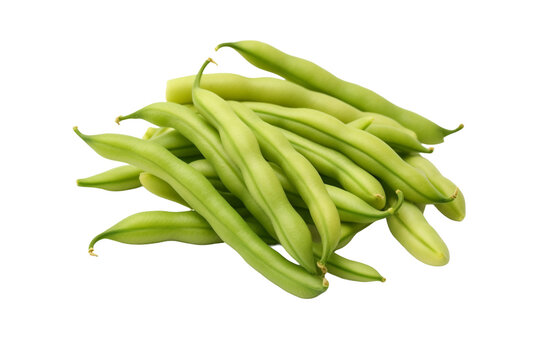 Steamed green beans. isolated object, transparent background