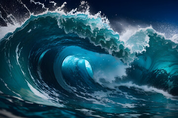 Big Wave in sea By Generative AI technology