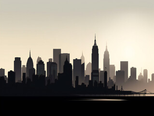 Obraz premium black and white skyline modern