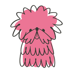 Portrait of pet. Contour dog head. Linear icon, logo. Outline sticker