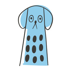 Portrait of pet. Contour dog head. Outline sticker. Linear icon, logo
