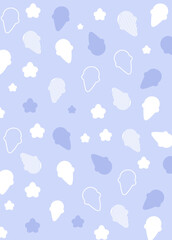 Ice cream cone and flower seamless pattern on a purple background.