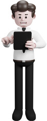 Illustration of a three-dimensional cartoon character. Various gestures. Businessman 3d render.
