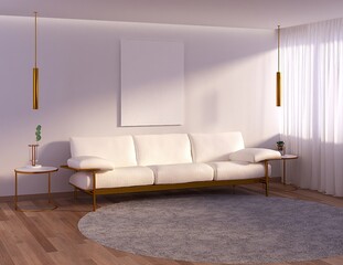 sofa con cuadro