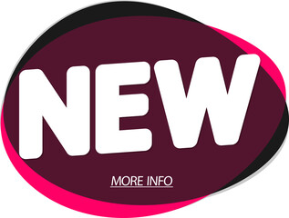 NEW, promo bubble banner on transparent background.  PNG illustration