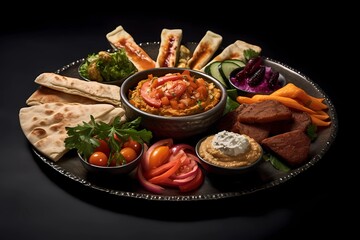 Fototapeta na wymiar Savoring Arabian Delights: Captivating Images of Exquisite Arabic Cuisine and Artful Appetizer Presentations