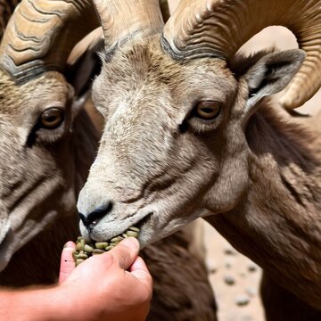 Feeding Desert Bighorn Sheep