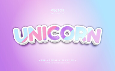Vector Editable Text Effect in Unicorn Style