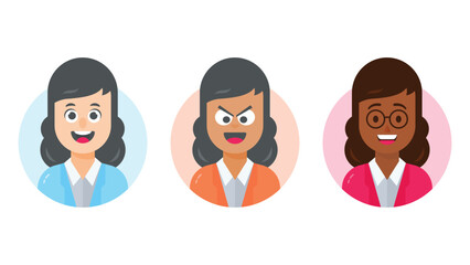 Set of persons, male avatars, people faces collection